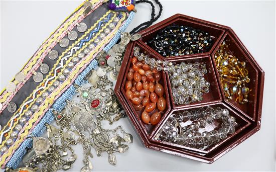 Two boxes of Indian and costume jewellery.